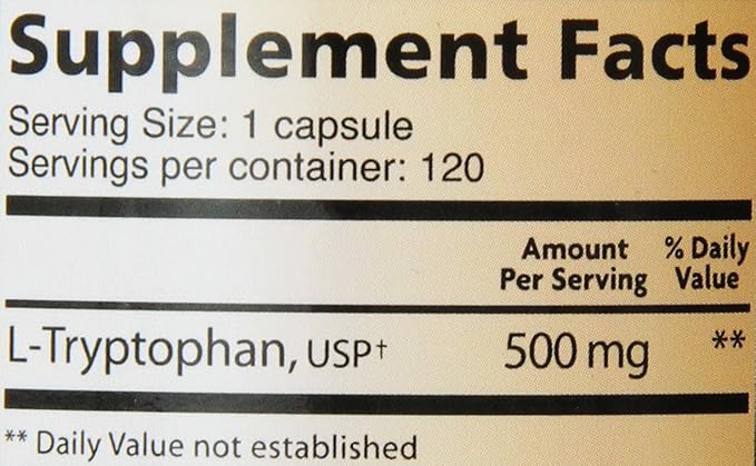 Lidtke Technologies L-Tryptophan Capsules, 120 Count