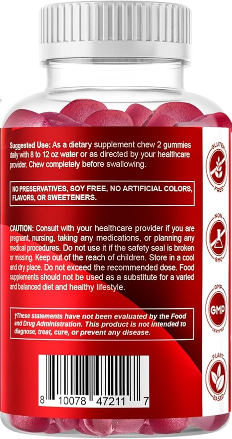Vitamatic Sugar-Free Chromium Gummies with Ceylon Cinnamon – 2000 mg Equivalent Per Serving (from Extract 83 mg) – Non-GMO, Gluten-Free – 60 Vegan Gummies – 2 Pack
