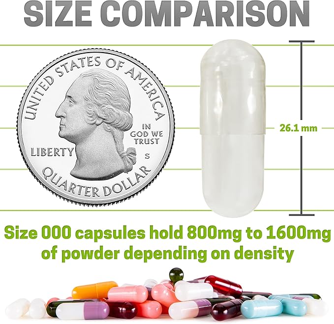 XPRS Nutra Separated Size 000 Capsules (1000 Count) with Chaga Powder (16 Ounce) Bundle