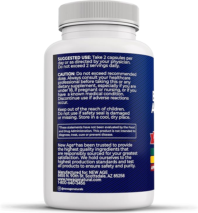 NEW AGE Sea Moss Capsules Black Seed Oil Ashwagandha Turmeric Bladderwrack Burdock - with Manuka, Honey Dandelion, ACV Black Pepper Gluten Free