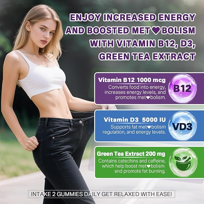 Probiotics Fiber Gummies for Adults Sugar Free + Psyllium Husk Fiber Supplement (Soluble + Insoluble) /w Vitamin B12 1000 mcg Vitamin D3 5000 iu for Metabolism - 60 Count (Pack of 2)