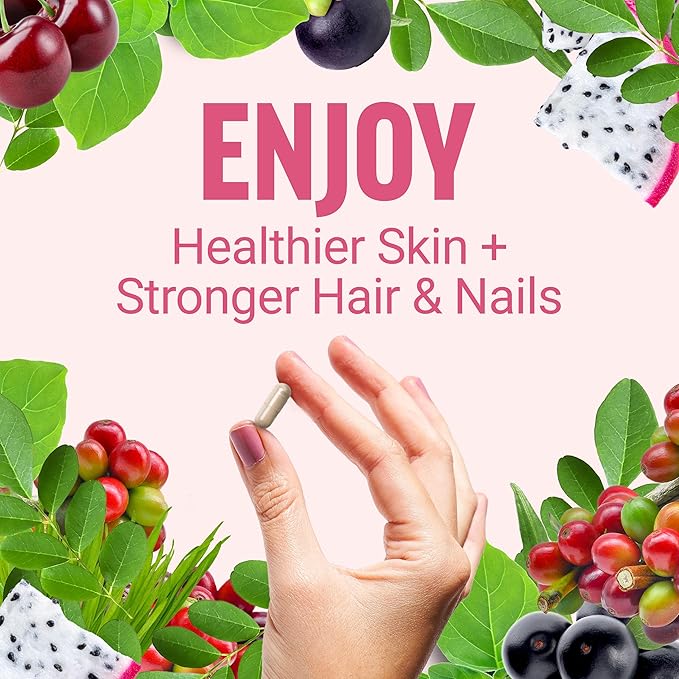 Force Factor Collagen Boosting Superfoods, Vegan Collagen Booster with Hyaluronic Acid, Biotin, Bamboo, Amino Acids & Vitamins for Hair, Skin, and Nails, Strengthener and Skin Supplement, 60 Capsules