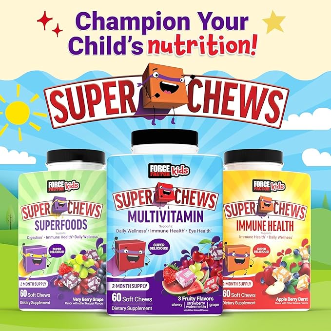Immune Health Super Chews, Kids Immune Support Supplement with Vitamin D for Kids, Elderberry, Vitamin C, & Zinc, 2-Month Supply, Non-GMO, Apple Berry Flavor, 60 Soft Chews (Pack of 2)