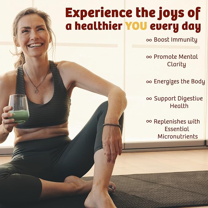 Superfood Powder, Blue Green Algae Based Green Juice Powder with 28 Organic Superfoods, No Fillers or Grasses, Energy & Longevity, Low Temp Dehydrated Greens (34 Servings)