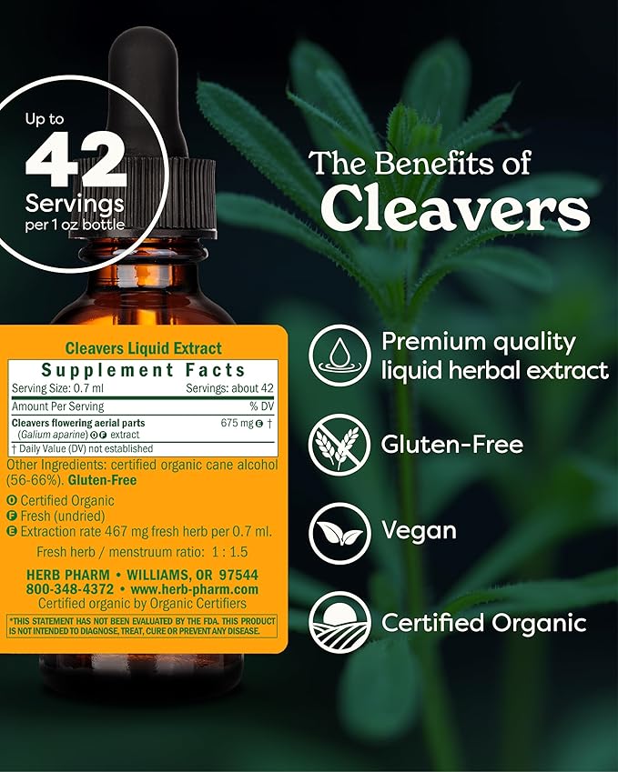 Herb Pharm Cleavers Liquid Extract - 1 Oz (DCLEAV01)