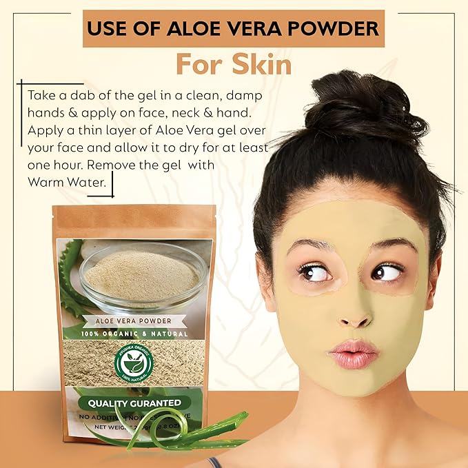 Aloe Vera Powder | Aloe barbadensis | Hair Care, Skin Care, and Natural Remedies (17.7 OZ | 500 gm)