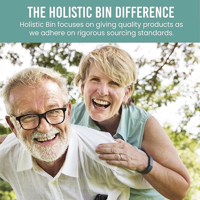 Holistic Bin Wild American Ginseng Capsules Pure Organic Ginseng Supplement Made with Wild Harvested 20+ Year Old Roots from Appalachia (Panax Quinquefolius) | No Fillers (40 Capsules)