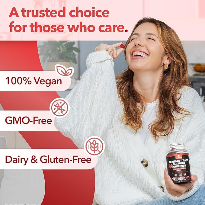 Potent Cranberry Gummies 1500mg with D Mannose - Urinary Tract Health for Women & Men, Urinary Flush & Bladder Fast-Acting Support Supplements with Hibiscus Powder, 180 Count