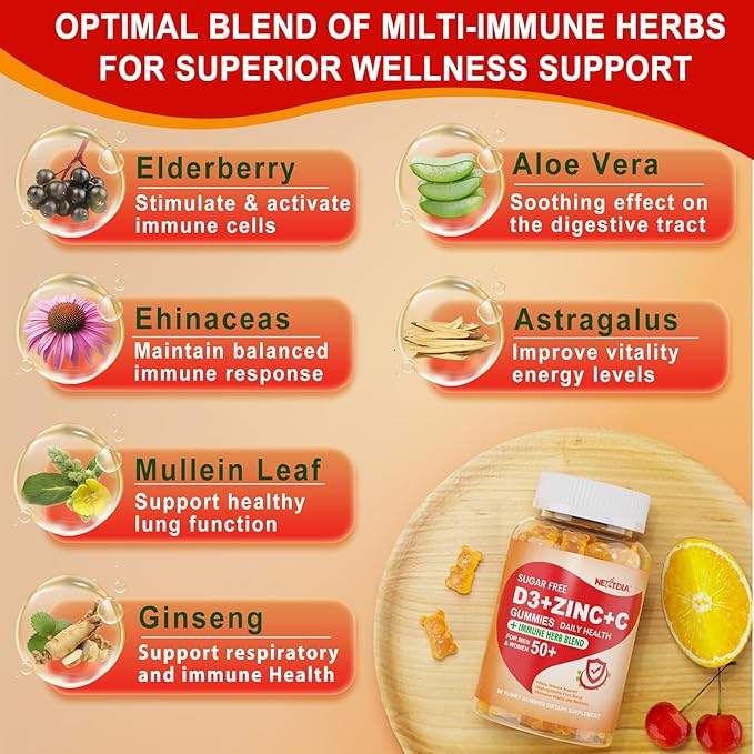 Bundle: Vitamin C + D3 + Zinc Gummies for Adults 50 + & Vitamin K2 Gummies