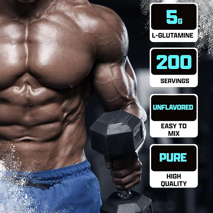 Nutrex Research L-Glutamine Powder - 200 Servings - Pure Unflavored, Non-GMO & Gluten Free
