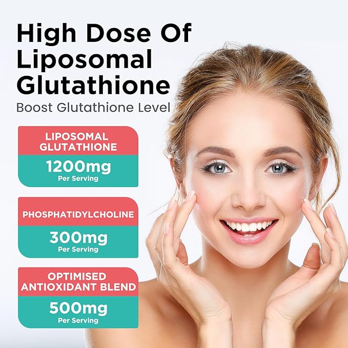 Liposomal Glutathione Supplement 2000mg, Liquid Glutathione Drops with Vitamin C, Master Antioxidants for Immune System, Aging Defense, Skin Health, Liver Detox-Superior Absorption, Strawberry 2 Fl Oz