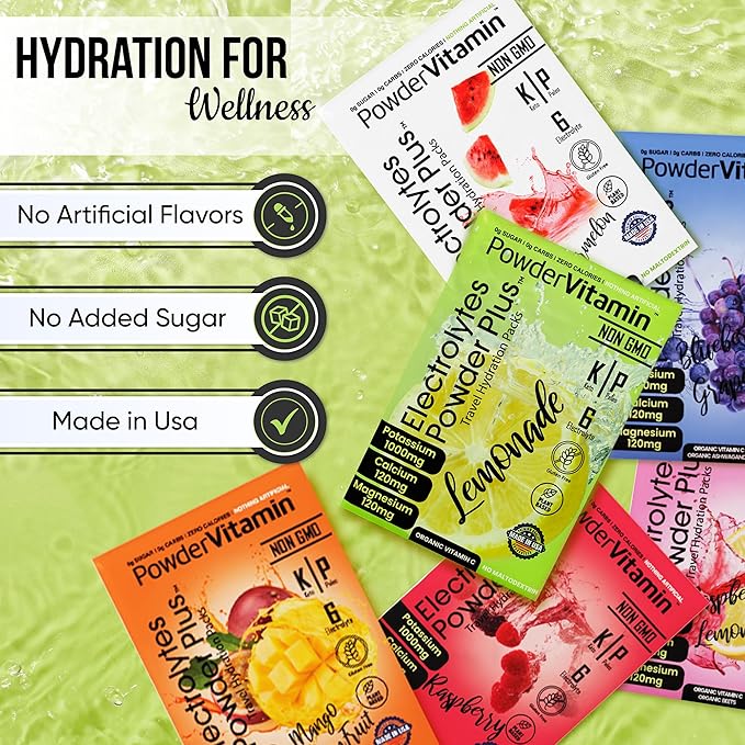 Electrolytes Powder Plus Keto, Variety Pack, Zero Sugar, 1000mg Potassium, 120mg Calcium, 120mg Magnesium, Non-GMO, Zero Calories, 30 Hydration Packets