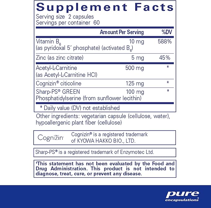 Pure Encapsulations CogniPhos | Neuronal Support for Cognitive Performance and Behavior | 120 Capsules