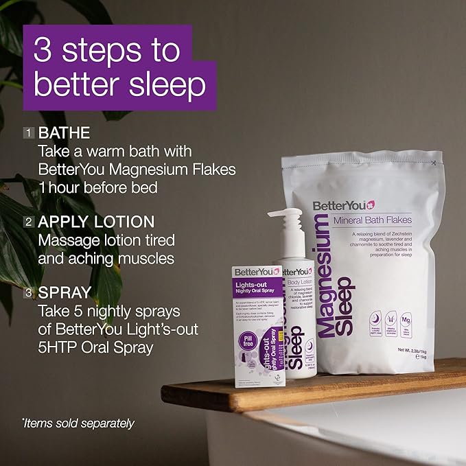 BetterYou Magnesium Sleep Body Lotion - Relaxing Body Lotion - Magnesium Body Cream with Lavender and Chamomile Blend - Sore Muscle Relief - 6.08 oz (Pack of 2)