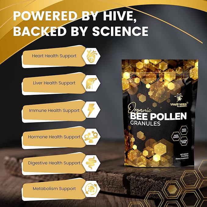 Organic Bee Pollen Granules, 2 Lbs - Bee Pollen Supplement Super Food Packed with Proteins, Vitamins & Minerals, Gluten-Free - Immune Support, Energy Boost and Digestive Wellness, USA Made 2 Packs
