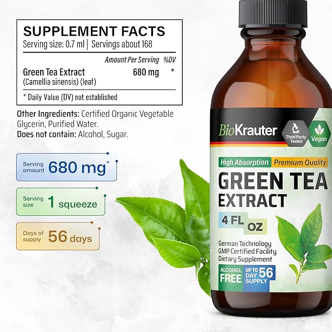 BIO KRAUTER Gymnema Tincture 4 Fl. Oz. & Green Tea Tincture 4 Fl. Oz.