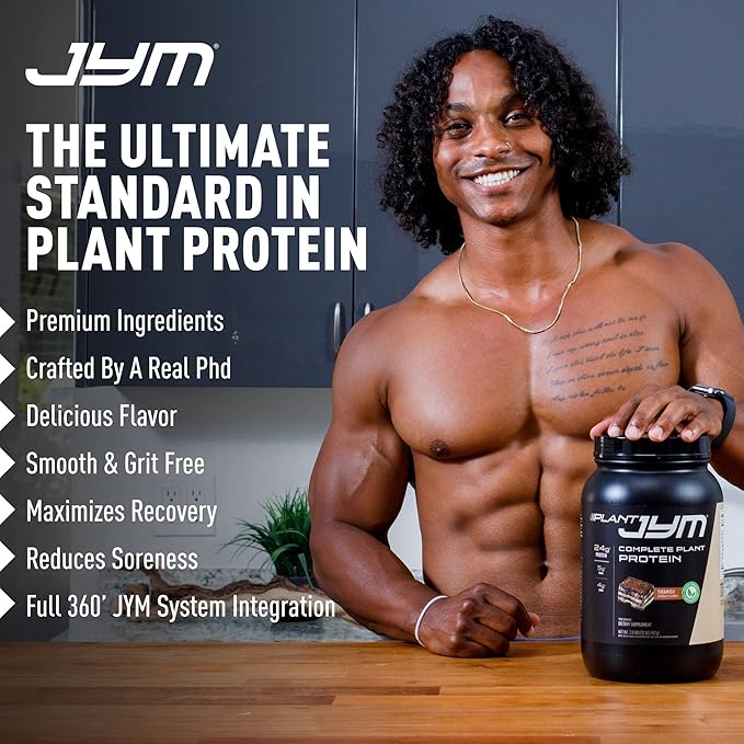 Plant JYM Oatmeal Cookie Gourmet Dairy Free Plant Protein for Recovery, 5g BCAA, Lactose Free, Gluten Free for Men & Women 2lbs