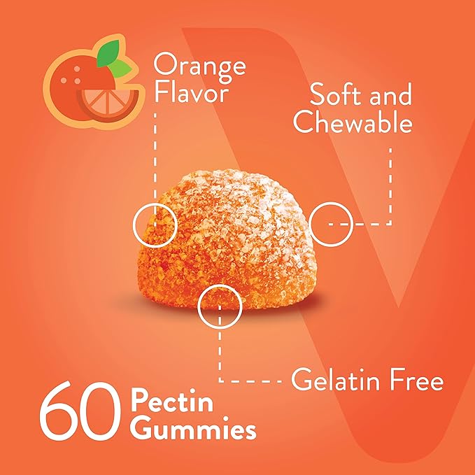 Vitamin C Gummies for Adults & Teens with Zinc & Echinacea - Immune Support Gummies - Vegan, Gelatin Free, Gluten Free, GMO Free - Tasty Vitamin C Chewable Orange Flavored Gummy
