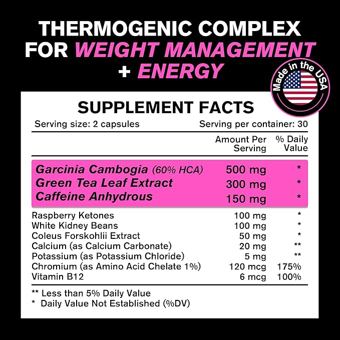 Weight Loss Pills for Women, Diet Pills for Women, The Best Fat Burners for Women, This Thermogenic Fat Burner is a Natural Appetite Suppressant & Metabolism Booster Supplement, Helps Reduce Belly Fat