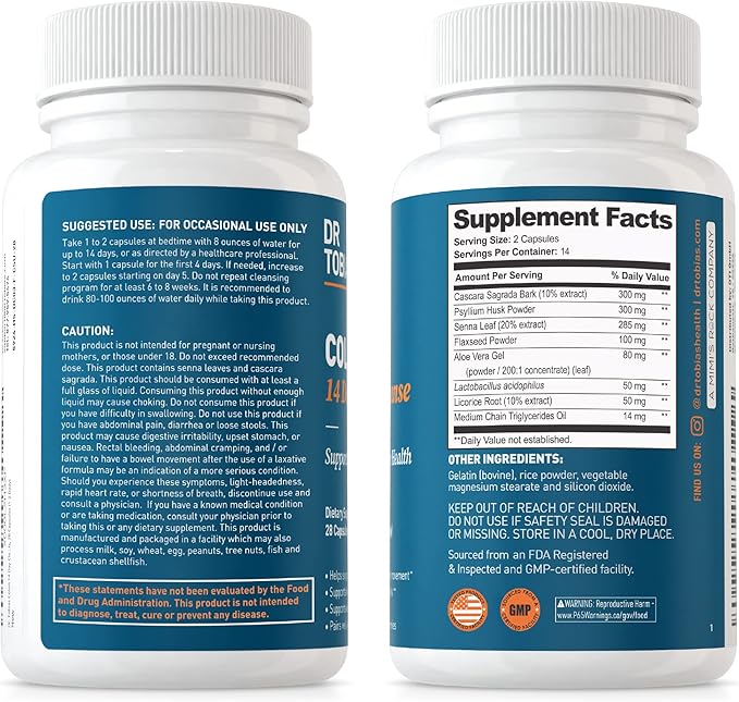 Dr. Tobias Vegan Omega 3 Algae Oil and Colon 14 Day Cleanse for Improved Digestion, Gut & Immune Support, and Overall Health