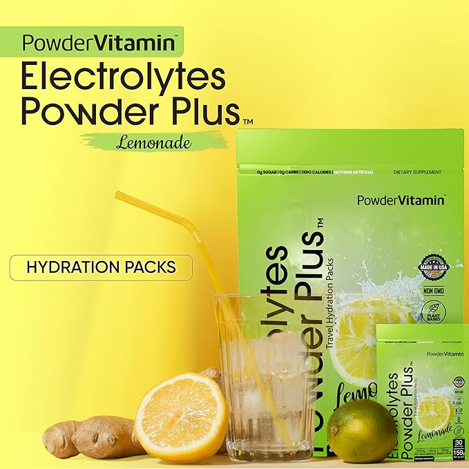 Electrolytes Powder Plus, Keto, Lemonade, Zero Sugar, 1000mg Potassium, 120mg Calcium, 120mg Magnesium, Non-GMO, Zero Calories, 30 Hydration Packets