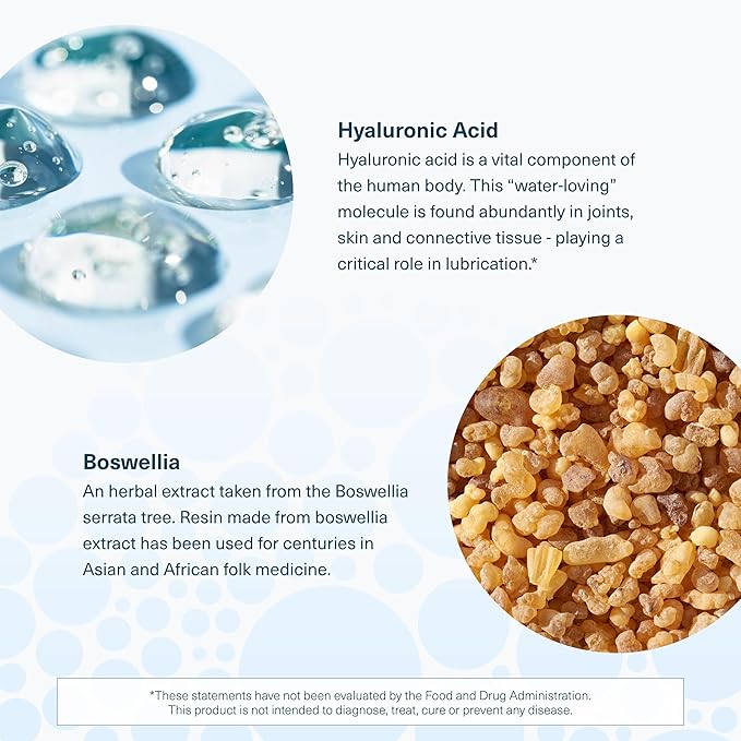 Youtheory Hyaluronic Acid Advanced Formula - Joint Support Supplement with Boswellia Extract* - Skin Health Supplement - Dairy, Soy & Gluten Free - 120 Vegetarian Capsules