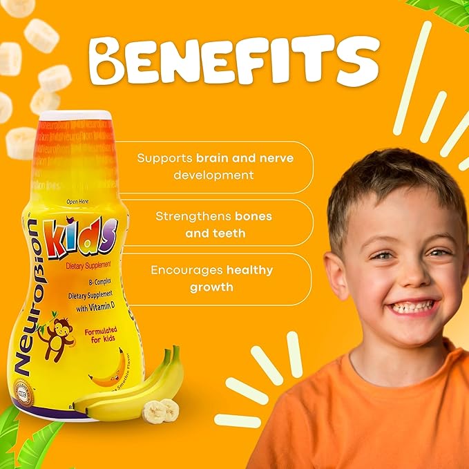 Neurobion Kids B Complex Liquid - Powerful Healthy Multivitamin for Children - 8.5 fl oz