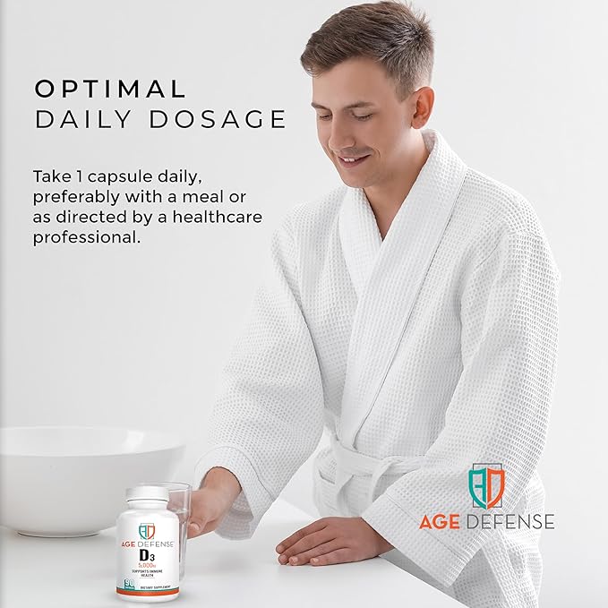 Vitamin D3 5000 IU - 90 Vegan Capsules, Optimize Bone Health, Immune Support, Mood & Muscle Strength - High Dose Vitamin D 5000 IU Deficiency Supplement for Men & Women