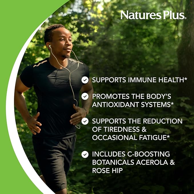 Natures Plus Super C Complex - 180 Capsules, Pack of 2 - with 1000 mg Vitamin C & 500 mg Bioflavonoids - Vegan, Gluten Free - 180 Total Servings