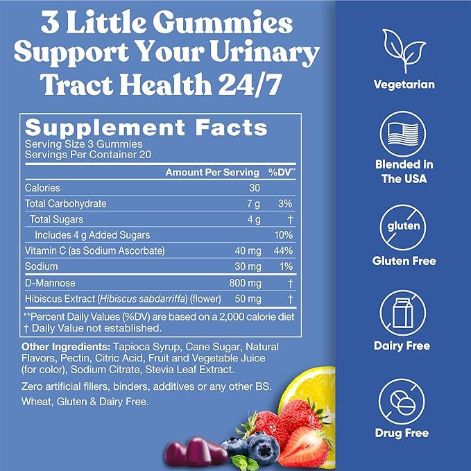 Urinary Tract Supplement Duo, Killer Cranberry Capsules & Urinary Harmony Gummies - UT Defense blends, D-mannose & Hibiscus + Cranberry, Pine Bark, Propolis & Vitamin D, Clinical Strength Ingredients
