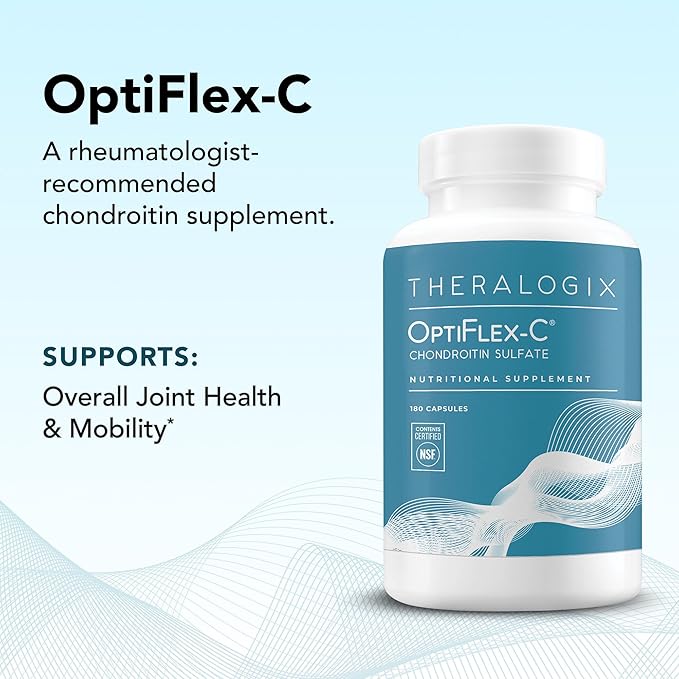 Theralogix OptiFlex-C Chondroitin Sulfate - 90-Day Supply - Chondroitin Capsules - Support Healthy Joint Function and Mobility - Joint Support Supplement for Women & Men - NSF Certified - 180 Capsules