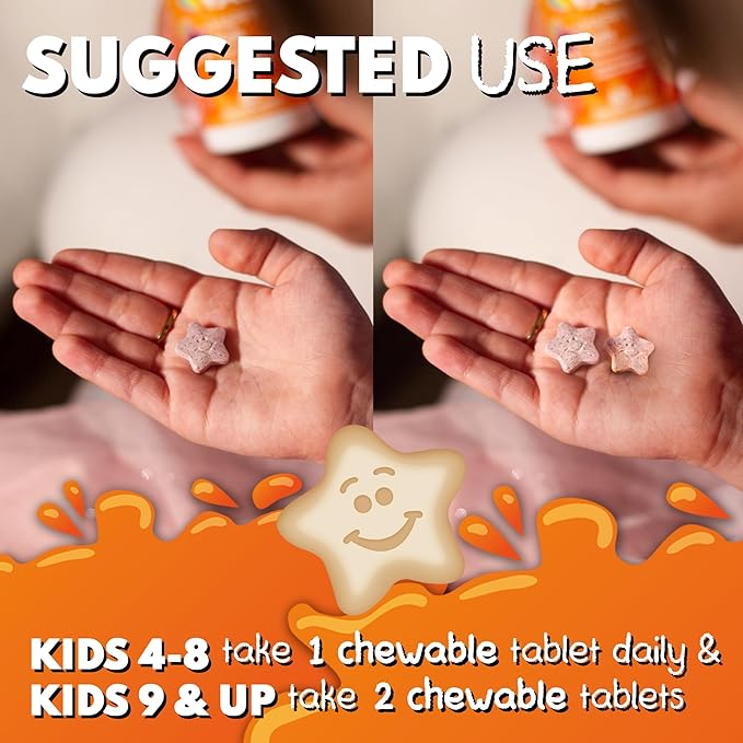 VAL Magnesium for Kids | High-Absorption Magnesium for Calm, Relaxation & Focus | Magnesium Glycinate, Citrate & Taurate | with Vitamin B6, D & C | Sugar-Free, Non-GMO | Vanilla | 60 Chewable Tablets