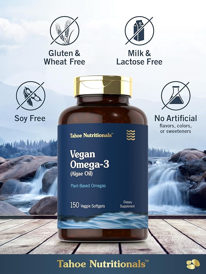 Carlyle Vegan Omega 3 Supplement | 150 Softgels | from Algae Oil | Non-GMO & Gluten Free | by Tahoe Nutritionals