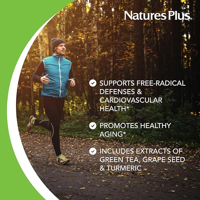 Natures Plus Herbal Actives Resveratrol, Extended Release - 125 mg, 60 Vegetarian Tablets - Gluten-Free - 30 Servings