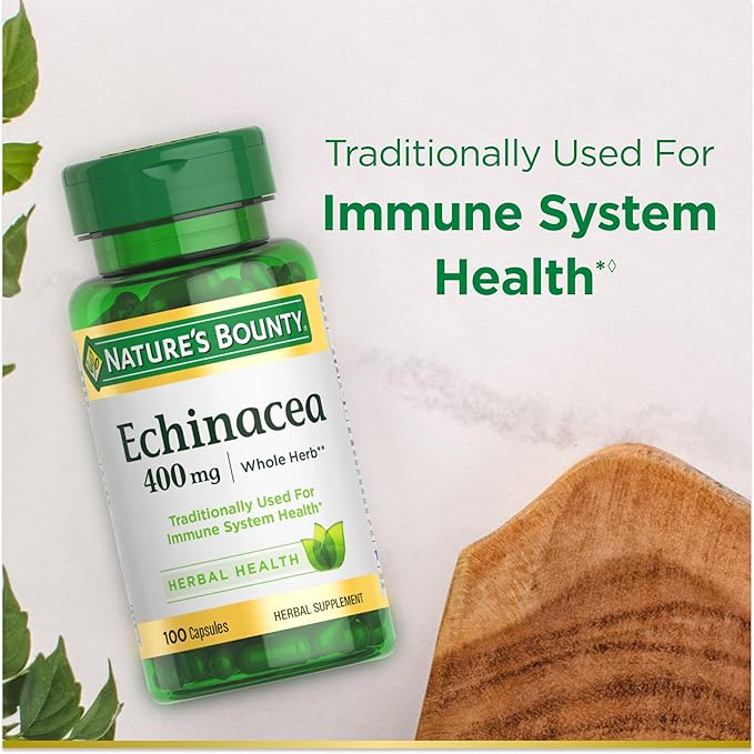 Echinacea by Nature's Bounty, Herbal Supplement, Supports Immune Health, 400mg, 100 Capsules