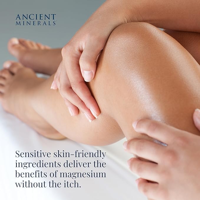 Ancient Minerals Magnesium Oil Spray Sensitive All-New Sensitive Formula with Allantoin, Organic Chamomile, and Organic Aloe Vera (4oz)