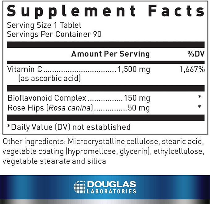 Douglas Laboratories C-Max 1500 mg. | Time Released Vitamin C to Support Skin, Blood Vessels, Tendons, Joint Cartilage and Bone | 90 Tablets