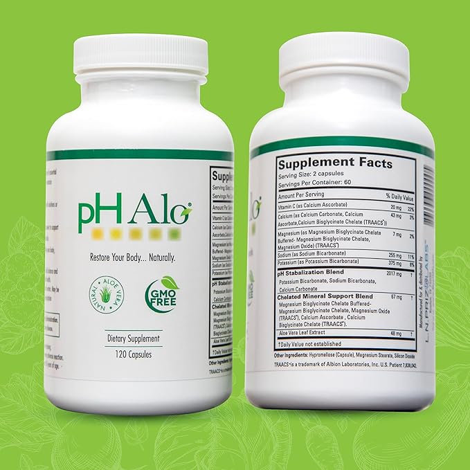 pHAlo pH Balance Supplement Pills - Magnesium, Bicarbonates Capsules for Alkaline Balance - Natural Treatment for Focus, pH Balance, Gut Health, Performance and Recovery