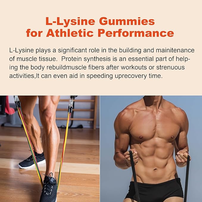 L-Lysine Gummies 1000mg - L-Lysine Supplements for Kids and Adults - Lip and Cold Sore* Support for Women - Chewable Lysine Gummies with Vitamin B12 - Vegan, Non GMO, Gluten-Free, 120 Counts