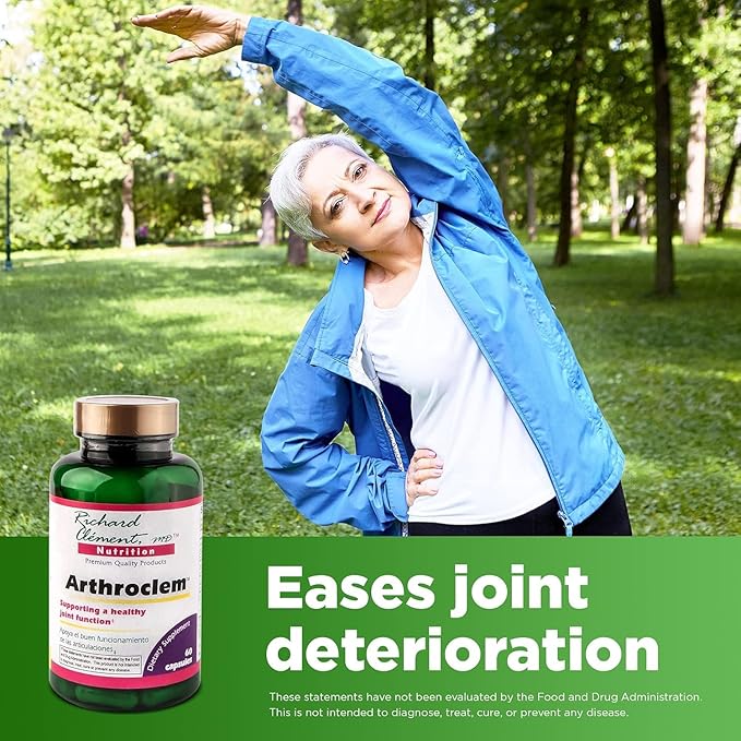 Richard Clement Nutrition Arthroclem Joint Health Supplement – Glucosamine & Chondroitin Formula for Joint Health Support – 60 Capsules