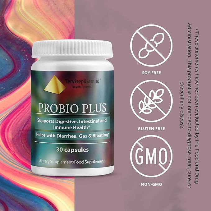Health Pyramid Probio Plus Probiotics for Women and Man Bloating Relief Bio Cultures Complex Probiotics for Gut Health Supplements Probiotics for Children Probiotic Supplements, 30 Capsules