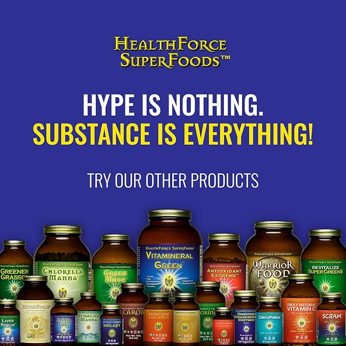 HealthForce SuperFoods Vitamineral Green - Mineral Supplement for Immune & Thyroid Support - Green Powder Supplement with Ingredients from The Land - Gluten-Free & Vegan - 120 Capsules