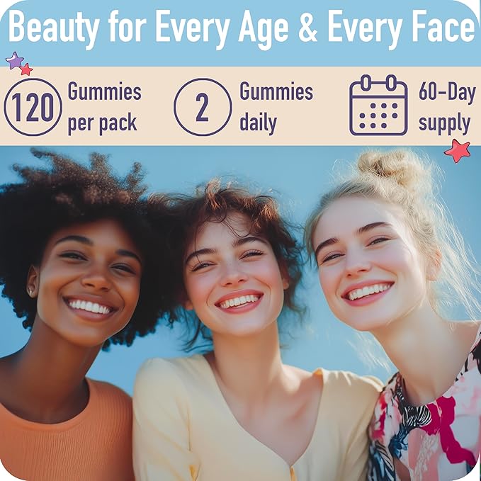 Collagen Peptides Gummies for Women – Biotin, Zinc, Vitamin D3 – 120 Count – Hydrolyzed Collagen Gummy Complex – Hair, Skin & Nails Support – Sugar-Free, Halal, Lactose-Free, Strawberry Cream Flavor