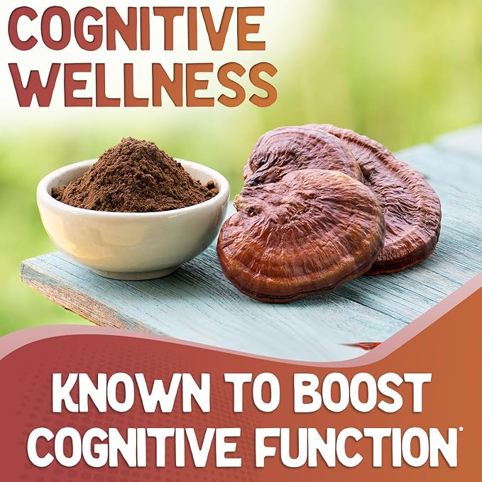 Reishi Mushroom Capsules - 180 Count Red Reishi Mushroom Capsules - 3 Month Supply Real Mushrooms Reishi Supplement Pills for Cognitive and Immune Boost - Mushroom Reishi Hongo Reishi Organico