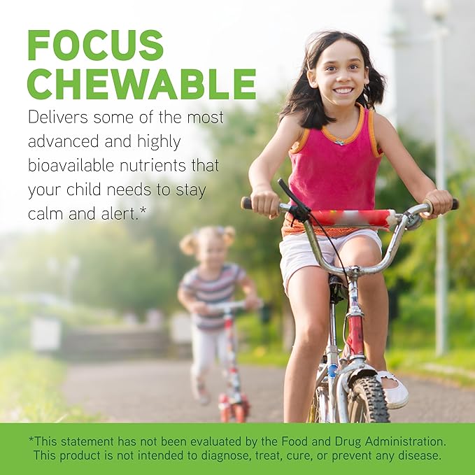 DAVINCI Little Children’s Bundle: Calm (Fruit Punch, 1oz) & Focus Chewable (Orange, 90 Tabs) - Helps Support Brain Health & Sleep for Kids*