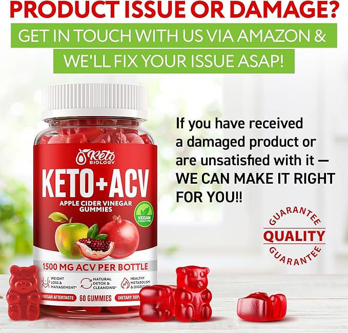 Keto ACV Gummies for Weight Loss & Detox - ACV Keto Gummies 1500 mg - Vegan Apple Cider Vinegar Gummies for Ketosis, Metabolism & Energy - AC Keto Gummies - 60 Count