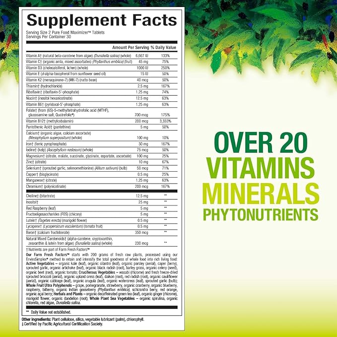 Whole Earth & Sea from Natural Factors, Women's Prenatal Multivitamin and Mineral, Whole Food Supplement, Vegan, 60 tablets, 60 Tablets