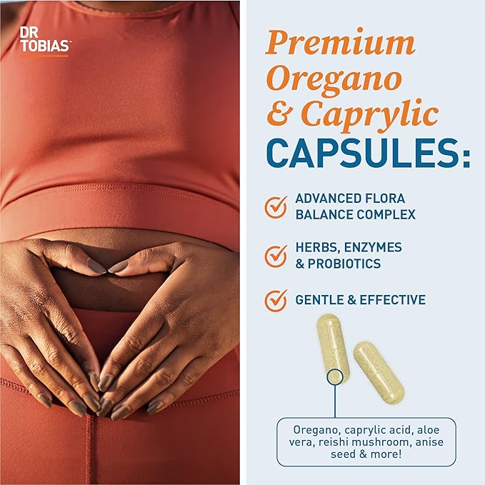 Dr. Tobias Oregano and Caprylic Acid Blend and Probiotics for Women - Supports Gut, Immune, and Urinary Health, Non-GMO