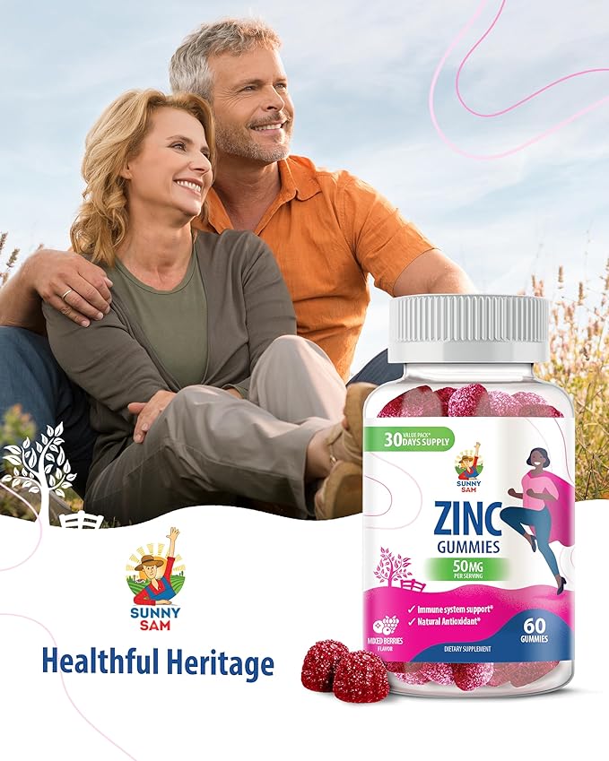 Zinc Gummies for Adults - Zinc Chewable Gummy for Immune Support - Powerful Natural Antioxidant Non-GMO Supplement for Children Men Woman Adults