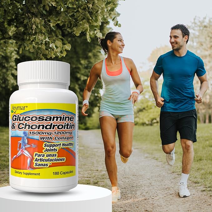 ARYMAR Glucosamine & Chondroitin with Collagen, Supports Joint Health (180 Capsules/Pack of 1)